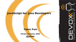 Javascript for Java Developers