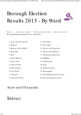 Borough Election Results 2015 - by Ward | the