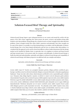 Solution-Focused Brief Therapy and Spirituality