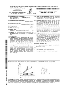 WO 2016/071856 Al 12 May 2016 (12.05.2016) P O P C T