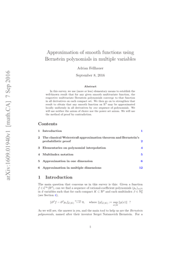 Approximation of Smooth Functions Using Bernstein Polynomials