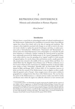 3 REPRODUCING DIFFERENCE Mimesis and Colonialism in Roman Hispania