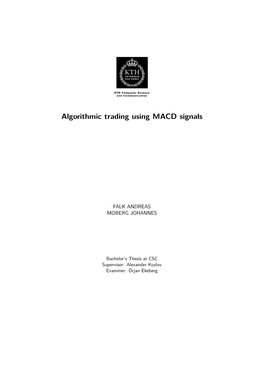 Algorithmic Trading Using MACD Signals