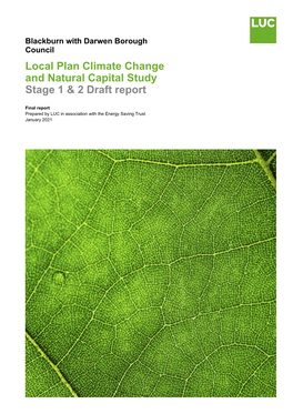 Climate Change and Natural Capital Study Stage 1 & 2 Draft Report