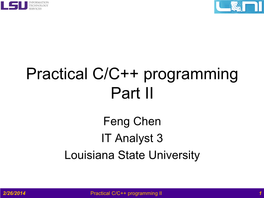 Practical C/C++ Programming Part II