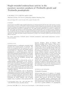 Single-Stranded Endonuclease Activity in the Excretory–