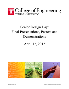 Final Presentations, Posters and Demonstrations April 12, 2012