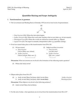 Quantifier Raising and Scope Ambiguity