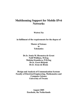 Multihoming Support for Mobile Ipv6 Networks