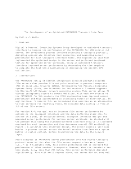 The Development of an Optimized PATHWORKS Transport Interface