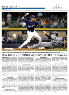 Ray GOES 7 Innings AS D'backs Beat Brewers