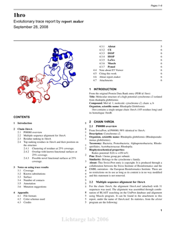 1Hro Lichtarge Lab 2006