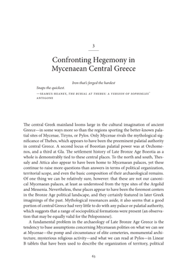 Confronting Hegemony in Mycenaean Central Greece