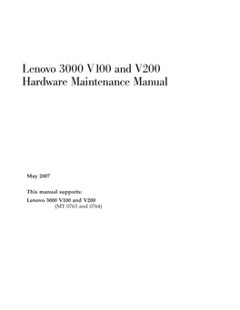 Lenovo 3000 V100 and V200 Hardware Maintenance Manual