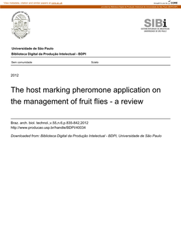 The Host Marking Pheromone Application on the Management of Fruit Flies - a Review