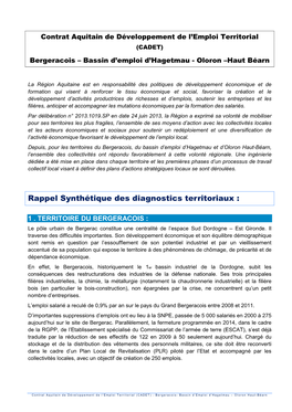 Rappel Synthétique Des Diagnostics Territoriaux