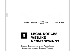 Legal Notices Wetlike Kennisgewings