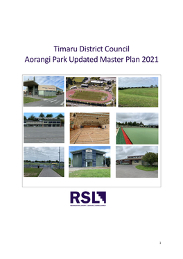 Timaru District Council Aorangi Park Updated Master Plan 2021