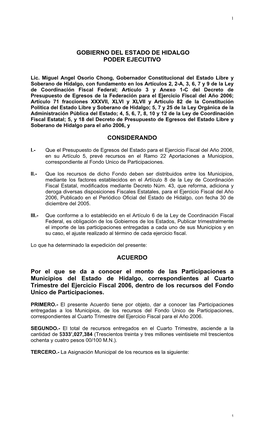 Gobierno Del Estado De Hidalgo Poder Ejecutivo