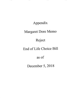 Appendix Margaretdore Memo End of Life Choice Bill