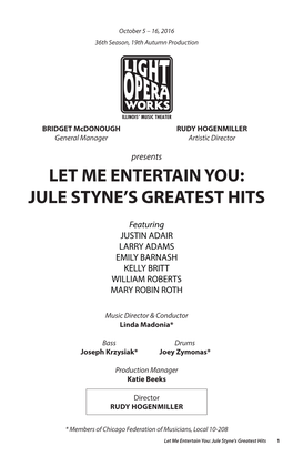 Let Me Entertain You: Jule Styne's Greatest Hits