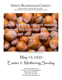 May 10, 2020 Easter 5: Mothering Sunday