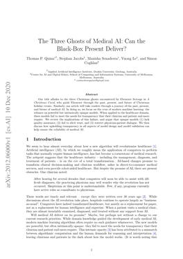 The Three Ghosts of Medical AI: Can the Black-Box Present Deliver?