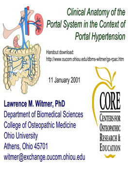 Clinical Anatomy of the Portal System in the Context of Portal Hypertension