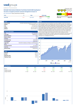 Schroder International Selection Fund Swiss Small & Mid Cap Equity A