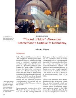 “Thicket of Idols”: Alexander Schmemann's Critique of Orthodoxy