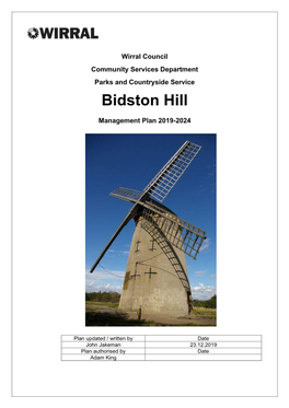 Bidston Hill Management Plan 2019-2024