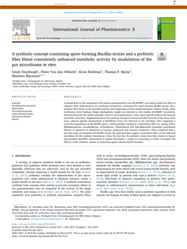 A Synbiotic Concept Containing Spore-Forming Bacillus Strains and A