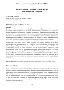 The Oldest Object That Proves the Existence of a Method of Calculation