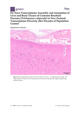 De Novo Transcriptome Assembly and Annotation of Liver and Brain Tissues of Common Brushtail Possums (Trichosurus Vulpecula) In