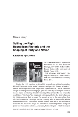 Republican Rhetoric and the Shaping of Party and Nation