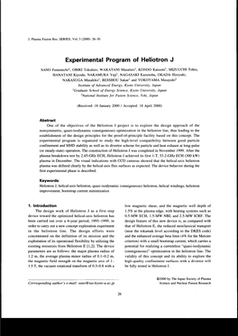 Experimental Program of Heliotron J