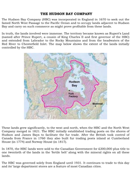 The Hudson Bay Company