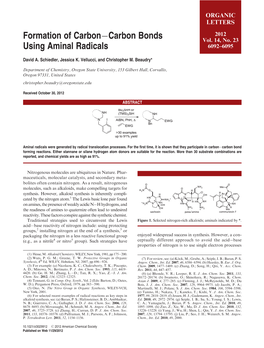 Formation of Carbon錕arbon Bonds Using Aminal Radicals