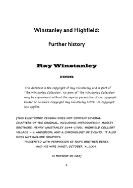 Winstanley and Highfield