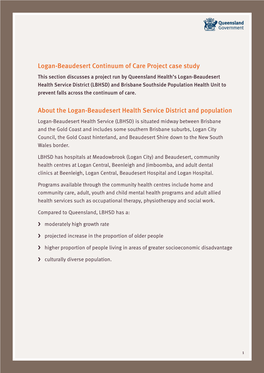 Logan-Beaudesert Continuum of Care Project Case Study