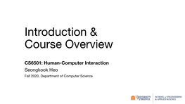 Course Introduction