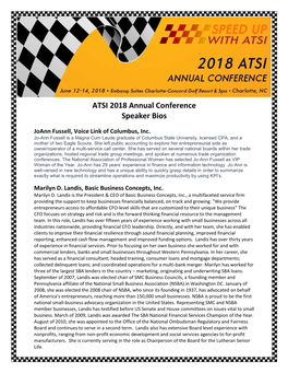 ATSI 2018 Annual Conference Speaker Bios