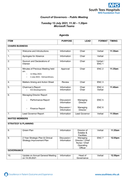 Cog Agenda 13.07.2021