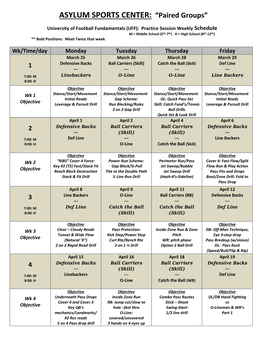 ASYLUM SPORTS CENTER: “Paired Groups”