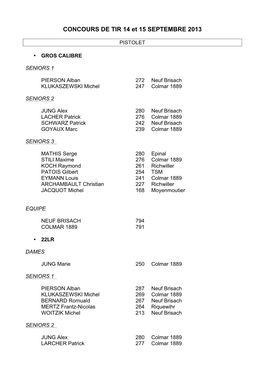 Concours Fréland 2013