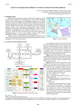 Land Use for Keeping Water Balance Case Study in Cidanau Watershed, Indonesia