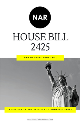 Hawaii House Bill 2425 Relating to Domestic Violence: Coercive Control Copyright © 2020 by Narcissistic Abuse Rehab