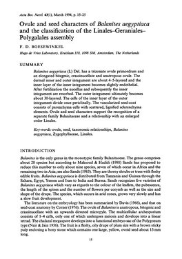 Aegyptiaca Polygalales Assembly