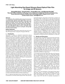 Light Absorbing Dye‐Doped Siloxane Based Optical Filter Film for Image