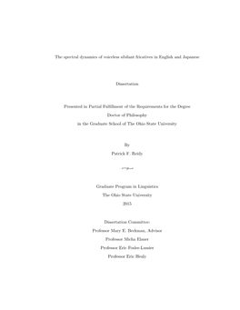 The Spectral Dynamics of Voiceless Sibilant Fricatives in English and Japanese